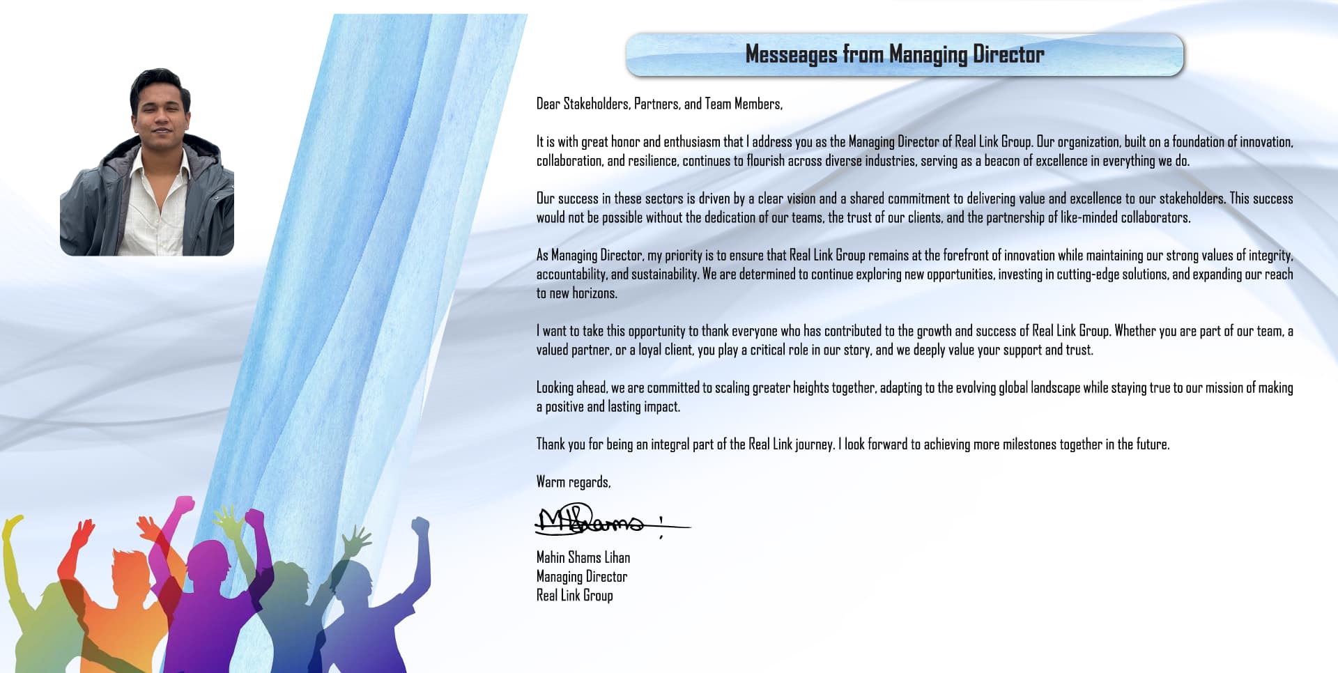 message from managing director