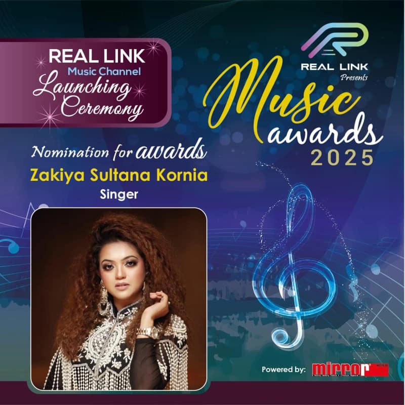 Nomination for Awards ZAKIYA SULTANA KORNIA (Singer)